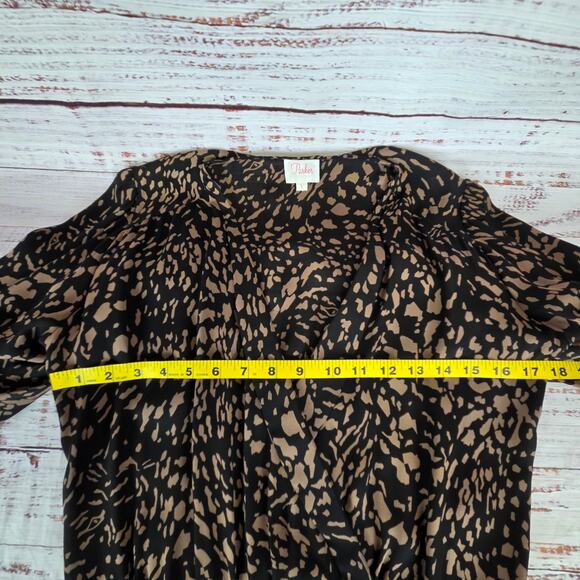Parker Leopard Print Dress 100% Silk S Lightweight Flowy Whimsigoth Mobwife Glam - Picture 11 of 16